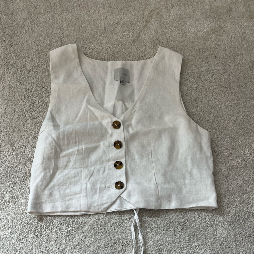 Cream Buttoned Women's Blouse